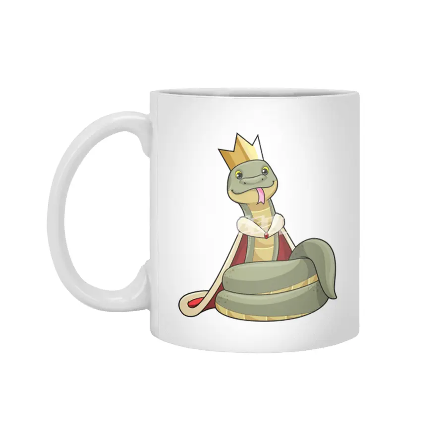 Snake as King with Crown Beyaz Kupa