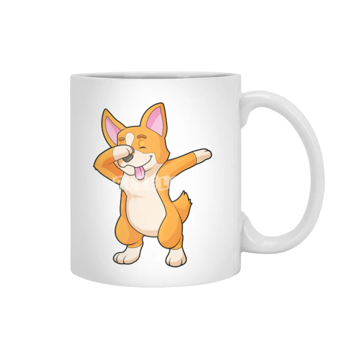 Welsh Corgi at Hip Hop Dance Dab Beyaz Kupa