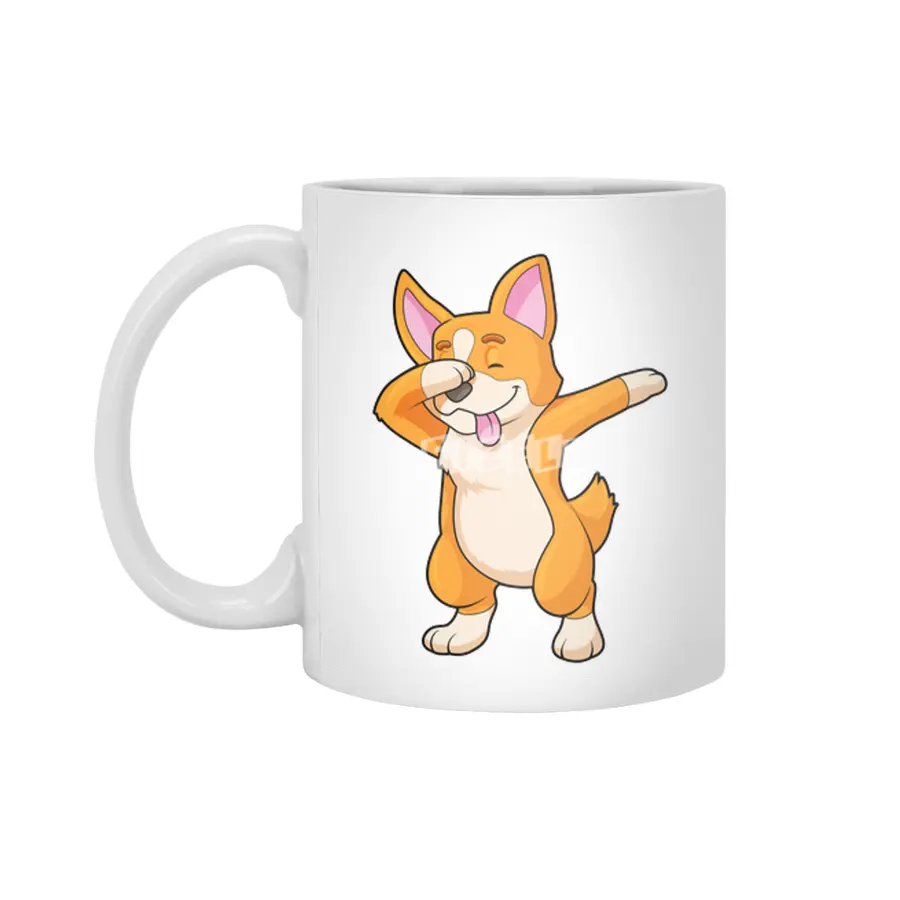 Welsh Corgi at Hip Hop Dance Dab Beyaz Kupa