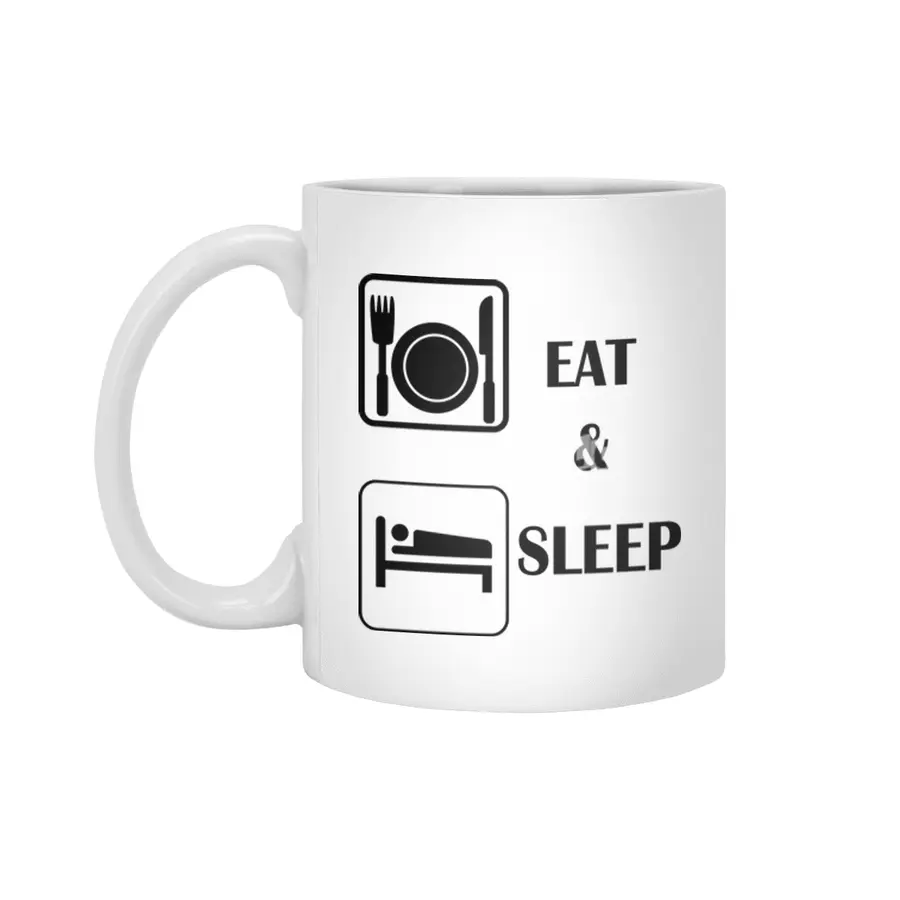 eat and sleep Beyaz Kupa