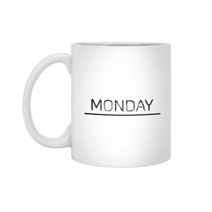 Monday (Black) Beyaz Kupa