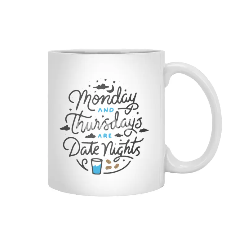 Monday and Thursdays are Date Nights Color V2 Beyaz Kupa