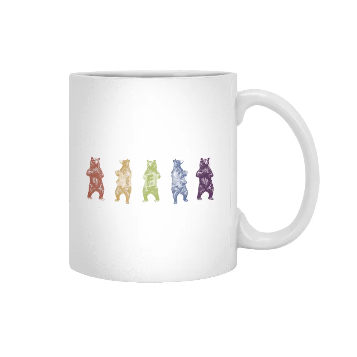 Dancing Rainbow Bears Beyaz Kupa