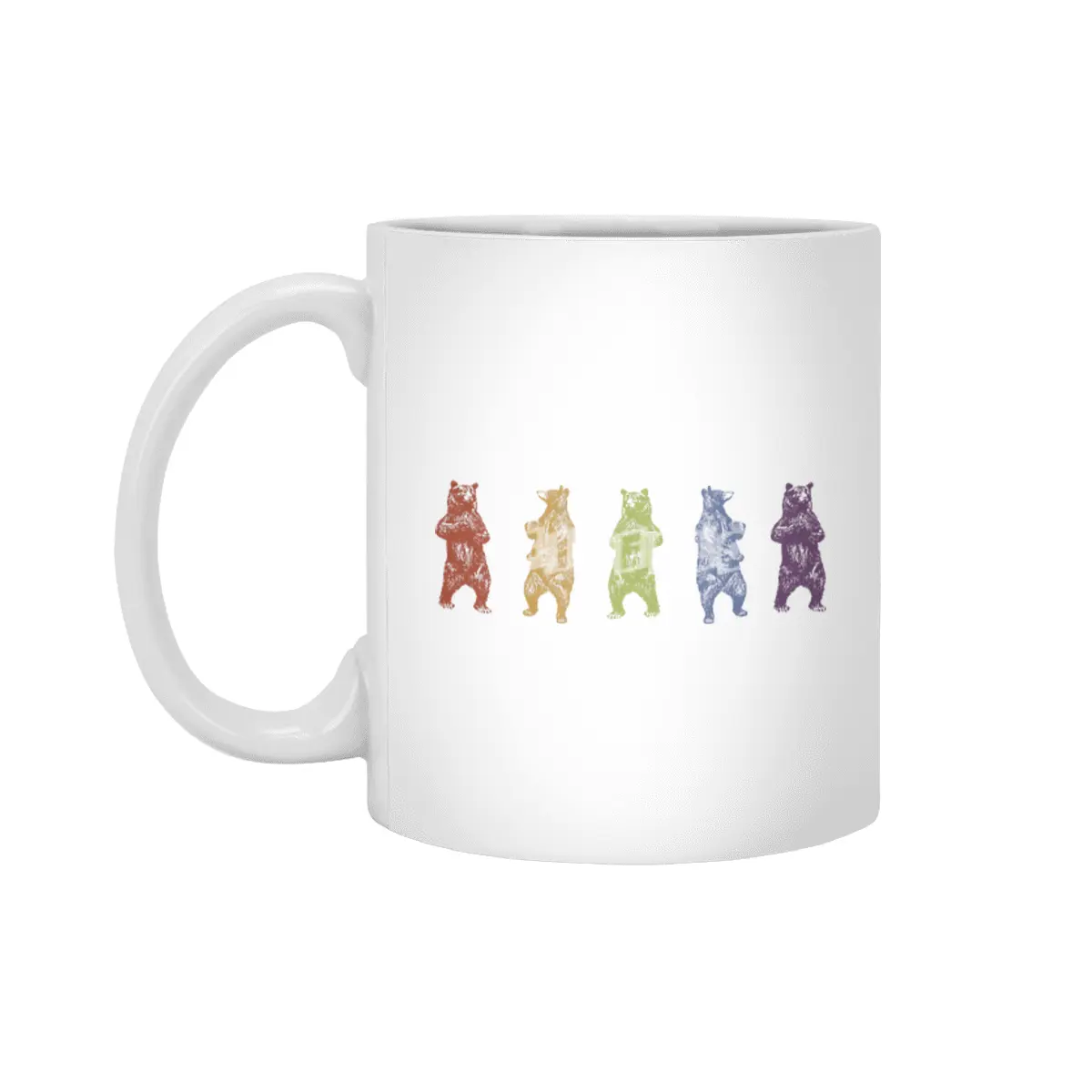Dancing Rainbow Bears Beyaz Kupa